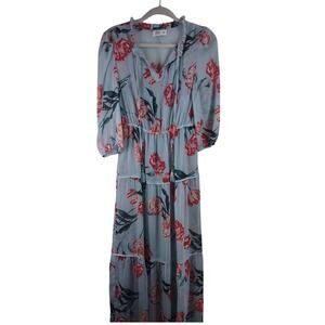 Tinsel Maxi Tiered Dress with Mini Dress Underneath, Size PS